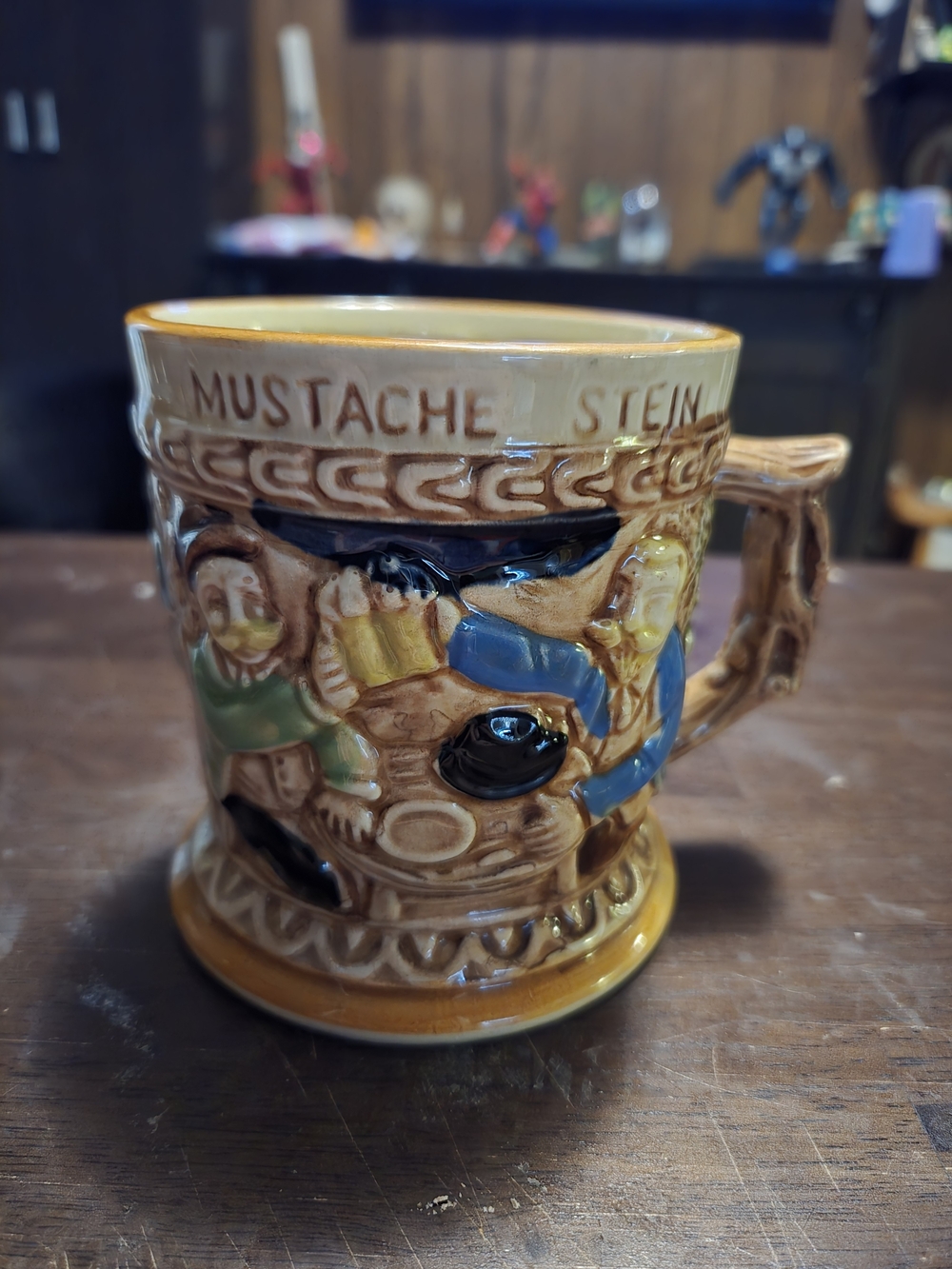 Mustache Stein Ceramic Beer Mug . Collectable